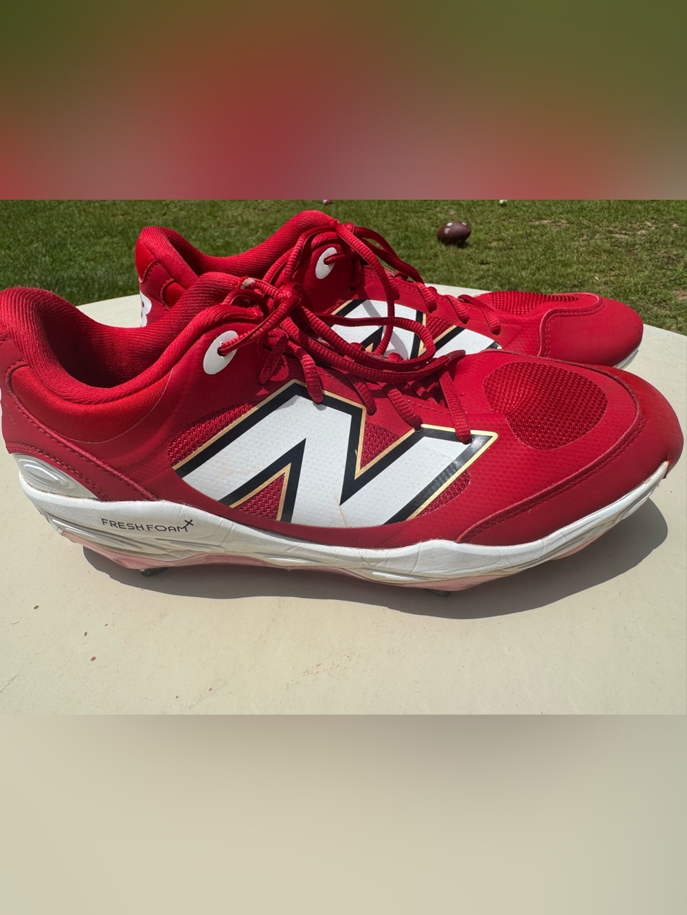 New Balance Fresh Foam Metal Baseball Cleats Red/White Men’s Size 12